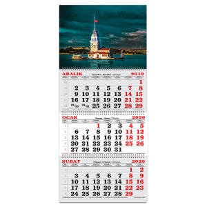 Keskin Color 2021 Denizci Takvimi Kız Kulesi Spiralli 3 Aylık