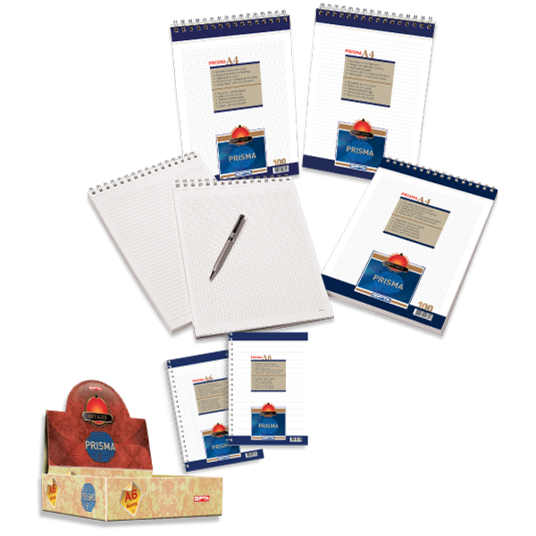 Gıpta Bloknot Prisma Spiralli Karton Kapak Çizgisiz 100 YP A5