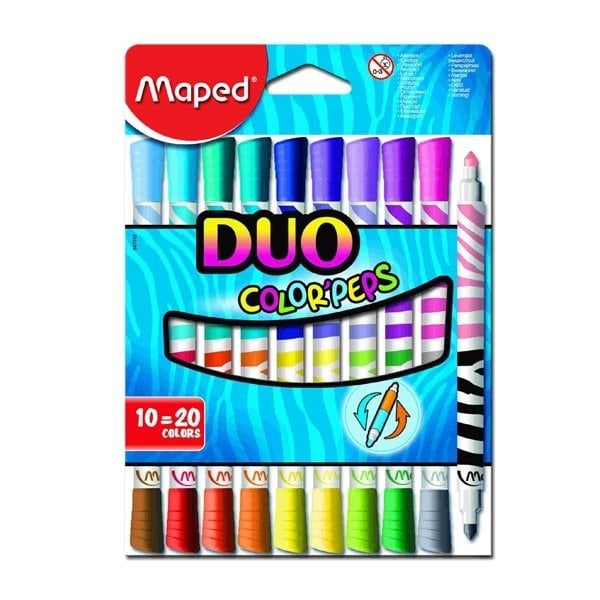 Maped Duo Colorpeps Çift Taraflı Keçeli Kalem 20 Renk (10x2)