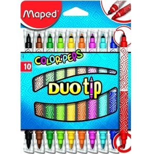 Maped Duo Tip Colorpeps Çift Taraflı Keçeli Kalem 10 Renk (ince+kalın)