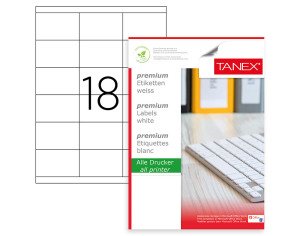 Tanex A4 Lazer Etiket TW-2518 70x45 mm 100'lü Paket