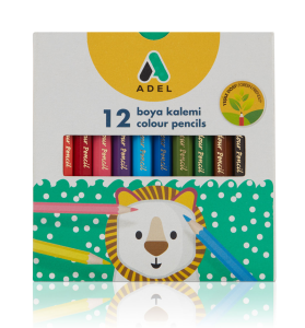 Adel Kuru Boya Kalemi Karton Kutu 12 Renk Yarım Boy