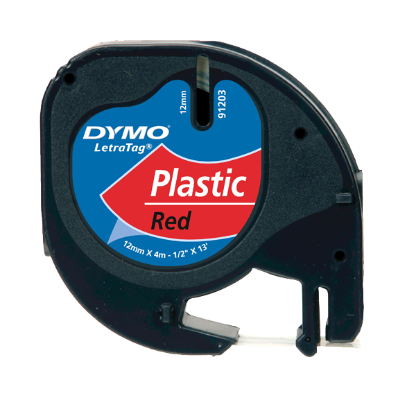 Dymo Letratag Şerit Plastik 12MMx4 MT Kırmızı