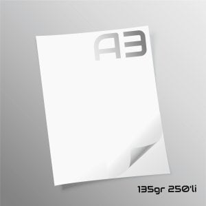 Paper-Tailor Gramajlı A3 Fotokopi Kağıdı 135 gr. 250'li