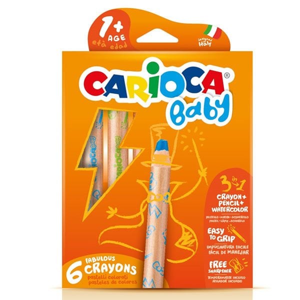 Carioca Kuru Boya Jumbo Bebek Ahşap Gövdeli 3 IN 1