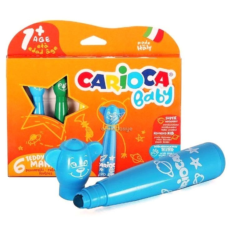Carioca Keçeli Boya Kalemi Teddy Jumbo Bebek 6 LI