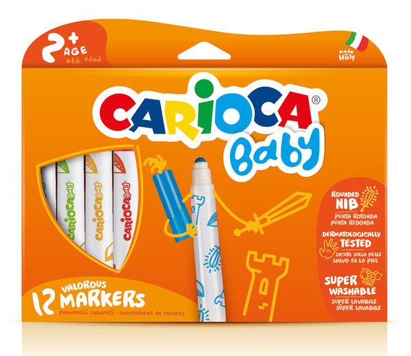 Carioca Keçeli Boya Kalemi Jumbo Bebek Süper Yıkanabilir 12 Li