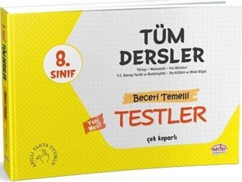 Editör Yayınları 8. Sınıf Tüm Dersler Beceri Temelli Testler