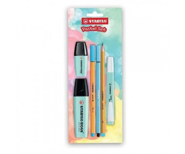 Stabilo Fosforlu Kalem Tek Renk Pastel Set 6 Lı Mavi