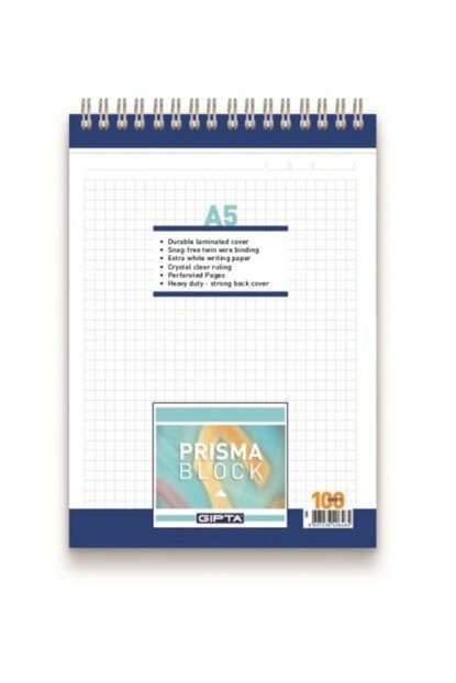 Gıpta Bloknot Prisma Spiralli Karton Kapak Kareli 100 YP A5