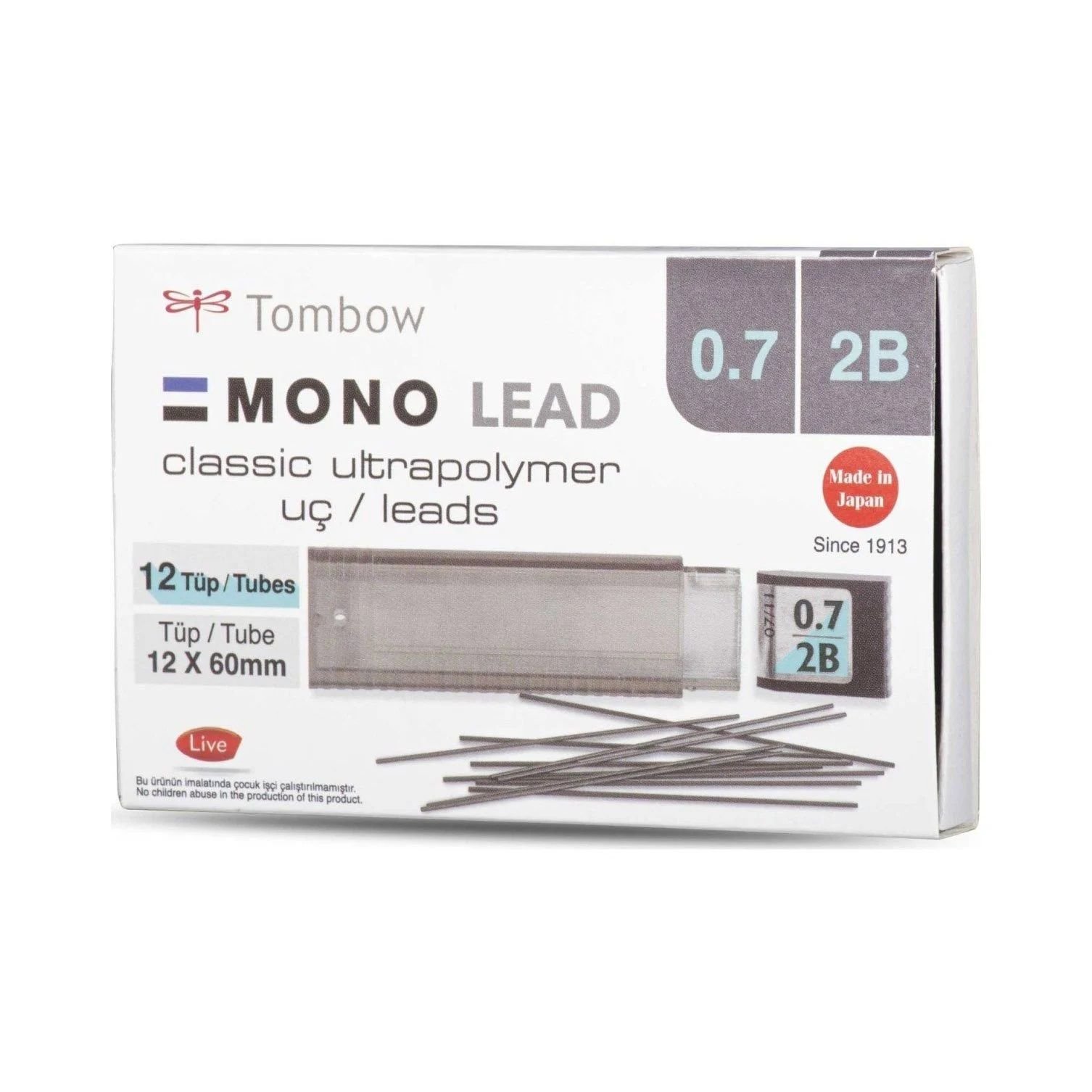 Tombow Min Klasik Mono Lead 2B 0.7 MM 12'li
