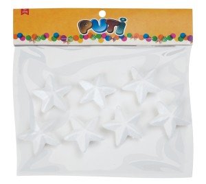 Puti Köpük Yıldız 6,5 cm 6'lı