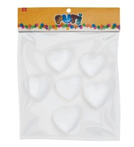 Puti Köpük Kalp 6.5 cm 6'lı