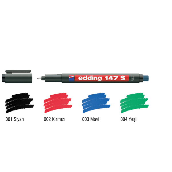 Edding Asetat Kalemi Permanent S Seri 0.3 mm Yeşil 147 S