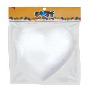 Puti Köpük Kalp 16.5cm Tekli