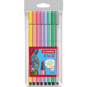 Stabilo 68 Pen Pastel Renkler Keçe Uçlu Fine 8'li Blisterli