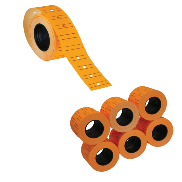 Tanex Fiyat Etiketi Çizgili 12x21 Fosforlu Turuncu 6'lı