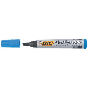 Bic Markör Permanent Kesik Uçlu Mavi