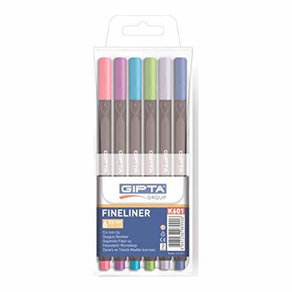 Gıpta Fineliner Keçe Uçlu Kalem 0.4 mm Üçgen 6 Renk K601