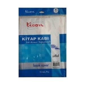 Ticon Hazır Kaplık Kitap Kabı Tek Kenar Yapışkanlı Şeffaf 10'lu Paket