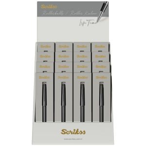 Scrikss Roller Kalem Kristal Kutuda Titanyum Krom