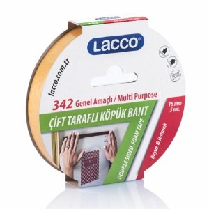 Lacco Çift Taraflı Köpük Bant 18 mm x 5 m