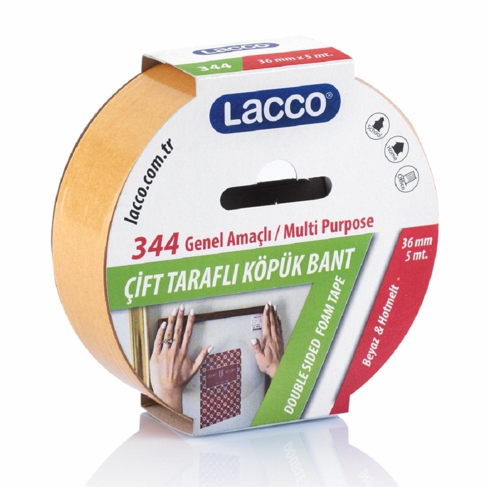 Lacco Çift Taraflı Köpük Bant 36 mm x 5 m