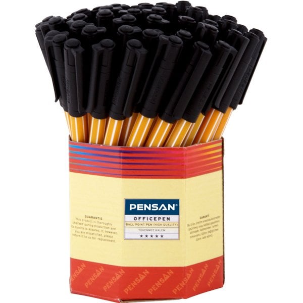 Pensan Tükenmez Kalem Office Pen Siyah 1010 60'lı