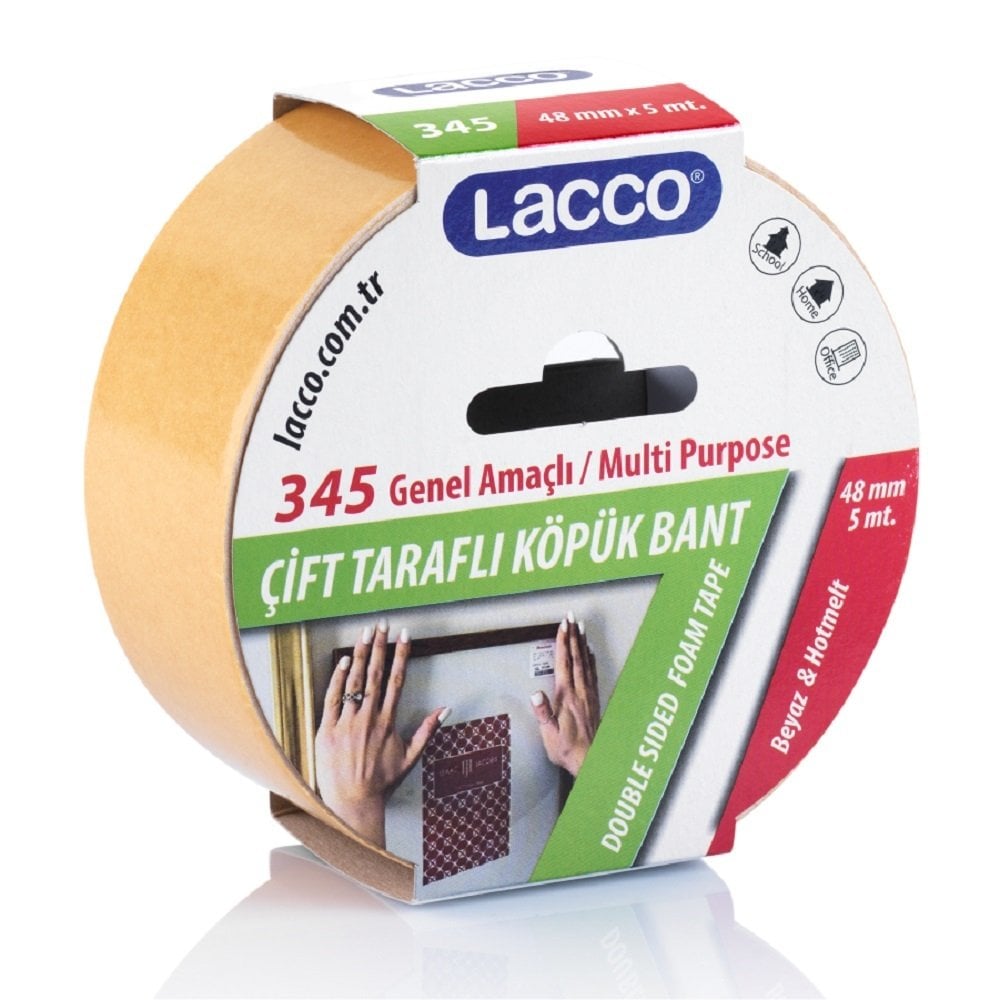 Lacco Çift Taraflı Köpük Bant 48 mm x 5 m