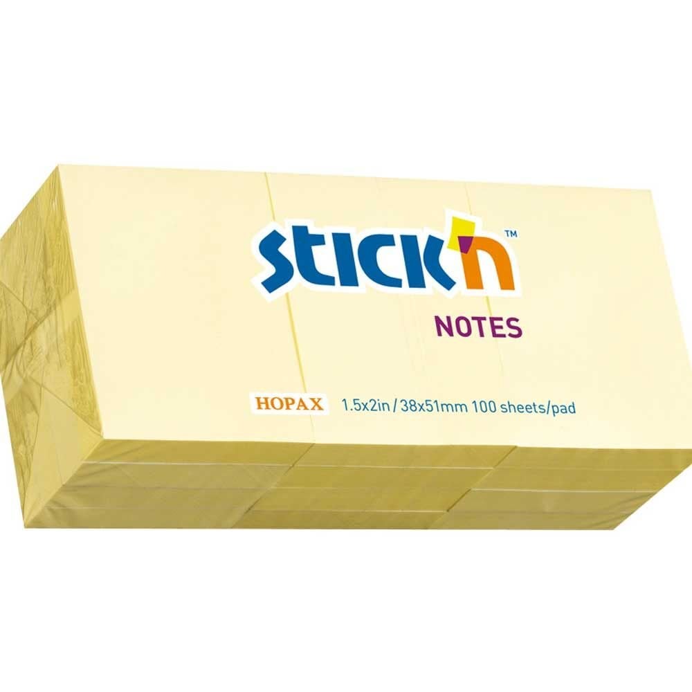 Hopax Stıckn Yapışkanlı Not Kağıdı 100 YP 35x51 Pastel Sarı