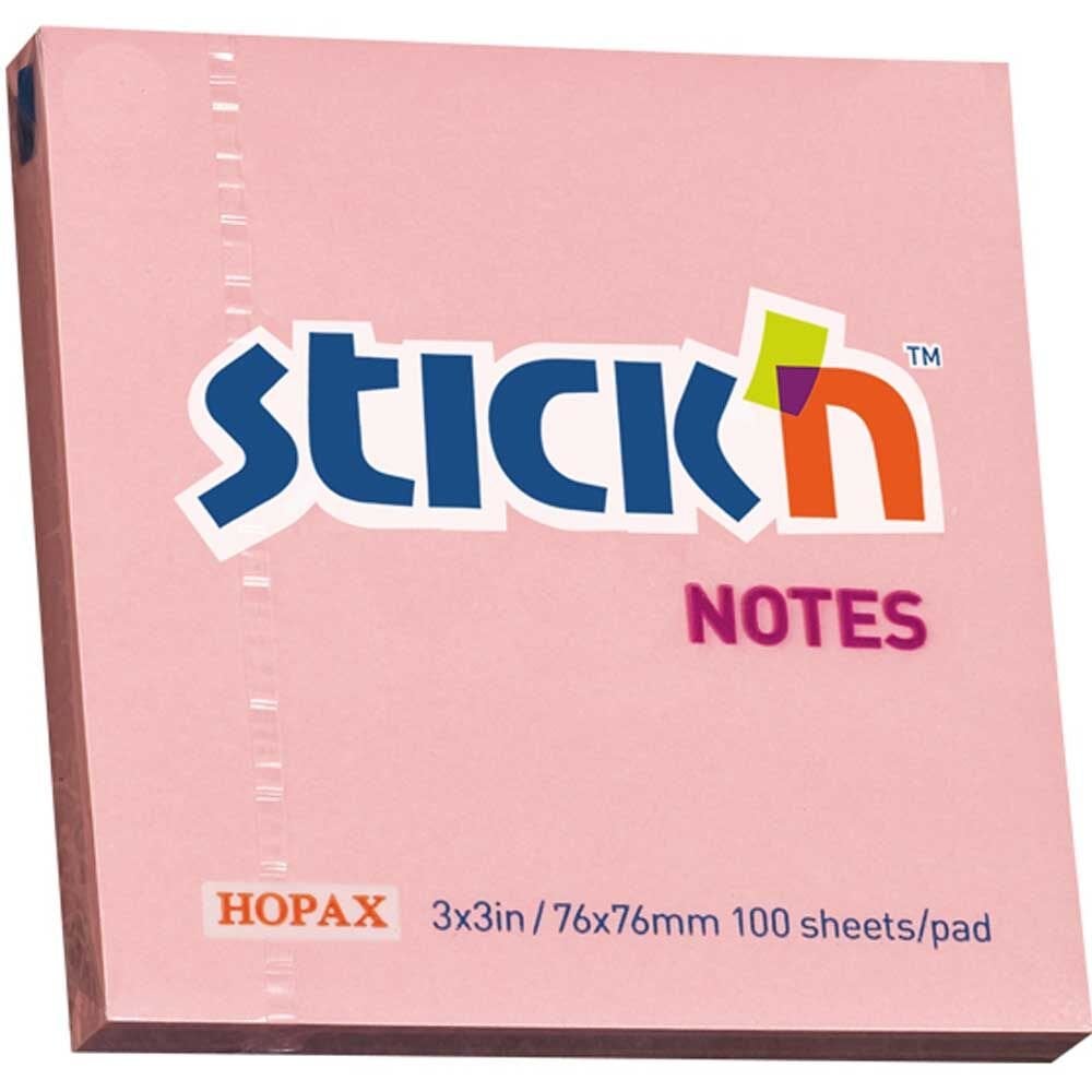 Hopax Stıckn Yapışkanlı Not Kağıdı 100 YP 76x76 Pastel Pembe