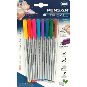 Pensan Tükenmez Kalem Triball 1.0 mm 8 Renkli