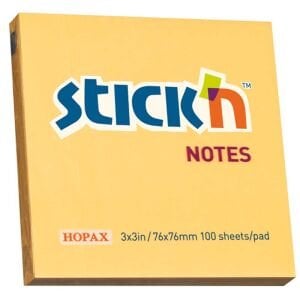 Hopax Stıckn Yapışkanlı Not Kağıdı 100 YP 76x76 Pastel Turuncu
