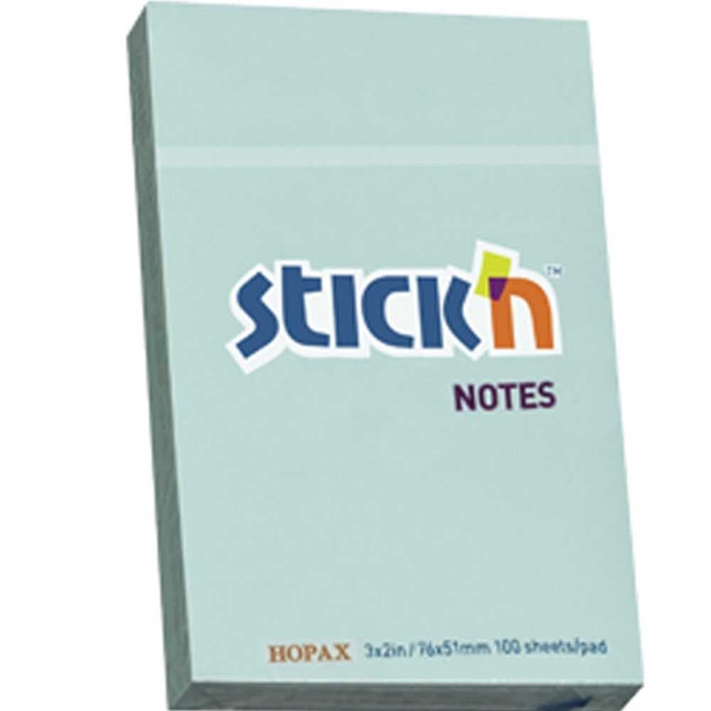 Hopax Stıckn Yapışkanlı Not Kağıdı 100 YP 76x51 Pastel Mavi