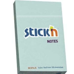 Hopax Stıckn Yapışkanlı Not Kağıdı 100 YP 76x51 Pastel Mavi