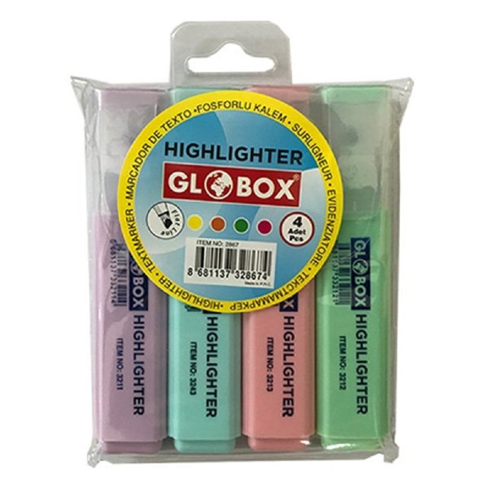 Globox Pastel Fosforlu Kalem Seti 4'lü