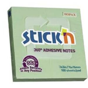 Hopax Stıckn Yapışkanlı Not Kağıdı 100 YP 76x76 Yeşil