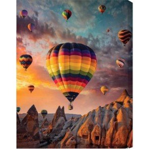 Rubenis Hava Balonu Sayılarla Tuval Boyama Seti 30x40 Fırça ve Boya Hediyeli