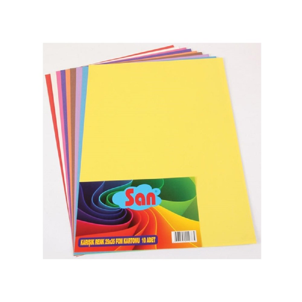 Südor Ekonomik Fon Kartonu 25x35 cm 10'lu Karışık