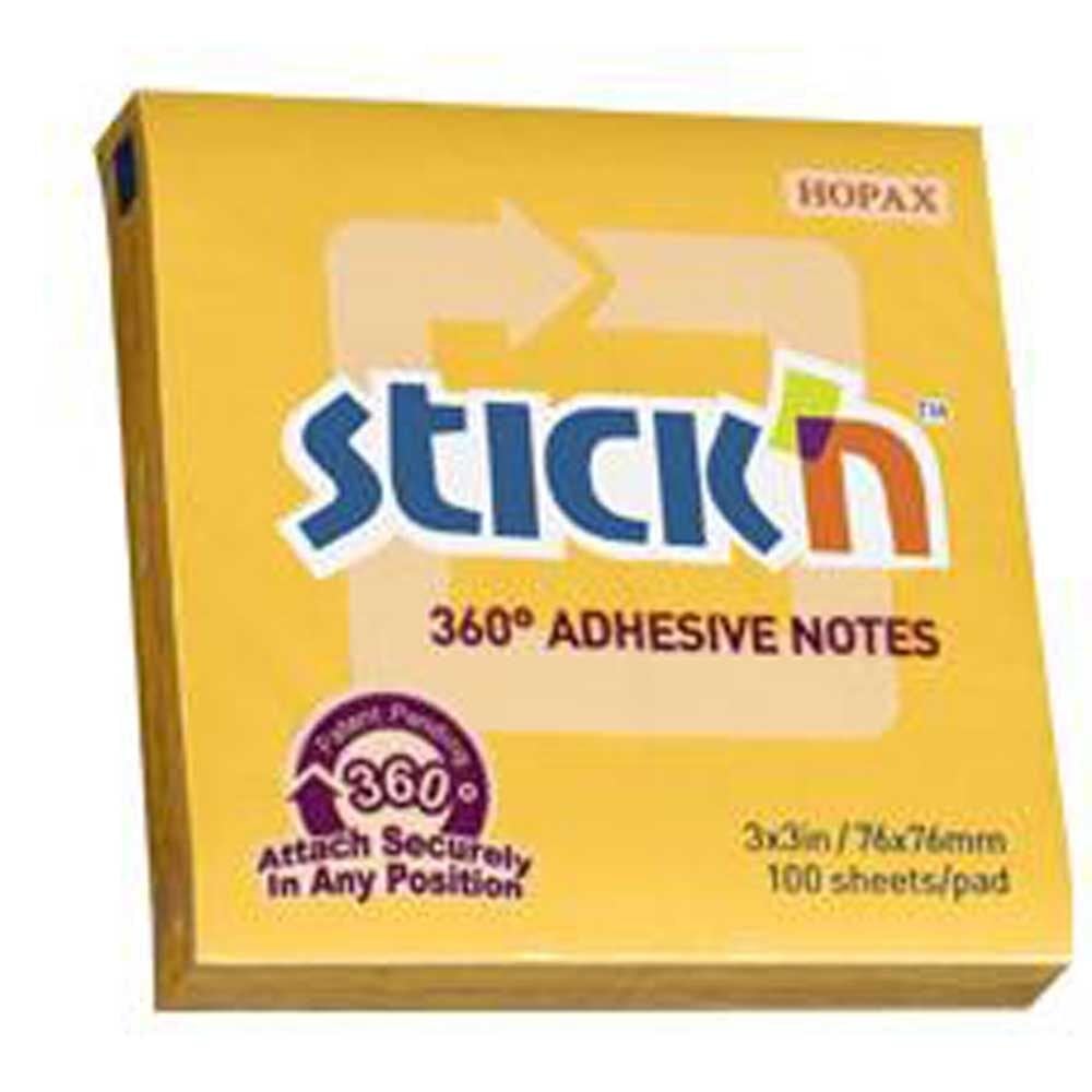 Hopax Stıckn Yapışkanlı Not Kağıdı 360° 100 YP 76x76 Altın