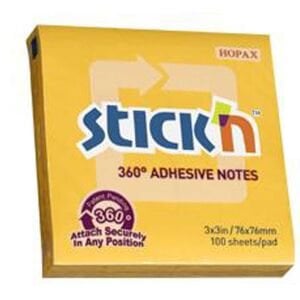 Hopax Stıckn Yapışkanlı Not Kağıdı 360° 100 YP 76x76 Altın