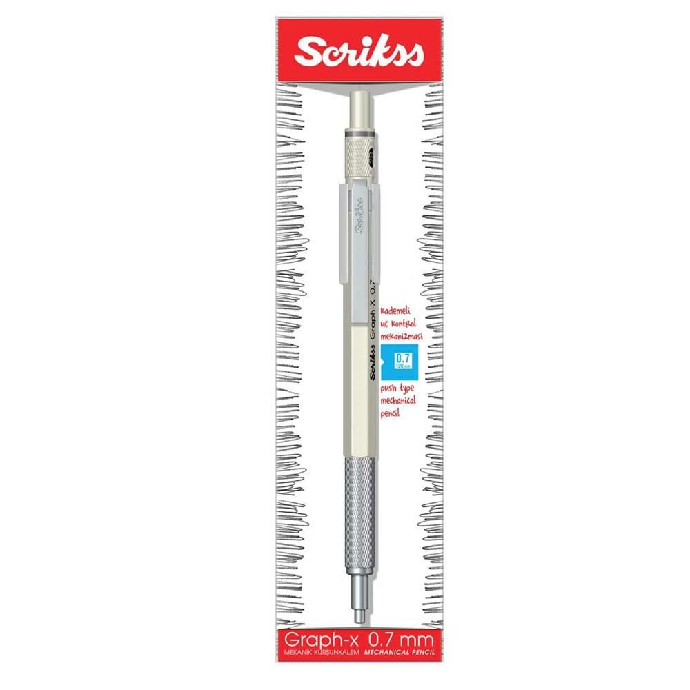 Scrikss Versatil Kalem Graph-x Metal 0.7 MM  Beyaz