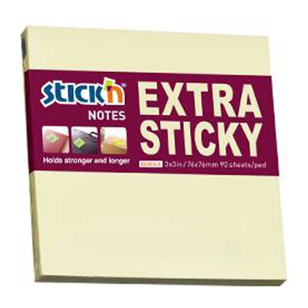 Hopax Stıckn Yapışkanlı Not Kağıdı Extra 90 YP 76x76 Pastel Sarı