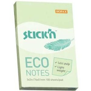 Hopax Stıckn Yapışkanlı Not Kağıdı 100 YP 76x51 Eco Pastel Yeşil