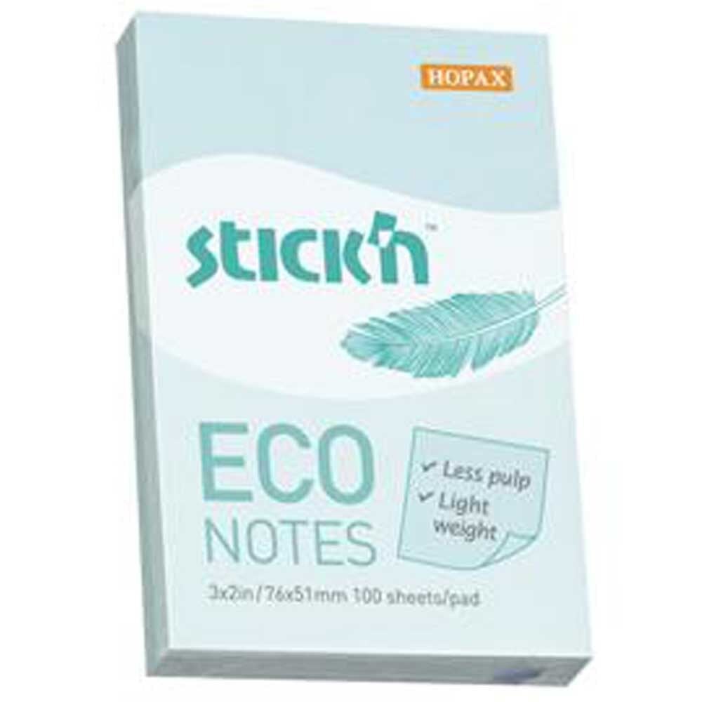 Hopax Stıckn Yapışkanlı Not Kağıdı 100 YP 76x51 Eco Pastel Mavi