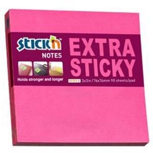 Hopax Stıckn Yapışkanlı Not Kağıdı Extra 90 YP 76x76 Neon Pembe