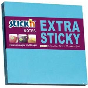 Hopax Stıckn Yapışkanlı Not Kağıdı Extra 90 YP 76x76 Neon Mavi