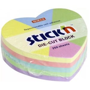 Hopax Stickn Yapışkan Notblok 64x67 Pastel Kalp 250 YP
