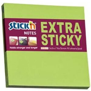 Hopax Stıckn Yapışkanlı Not Kağıdı Extra 90 YP 76x76 Neon Yeşil