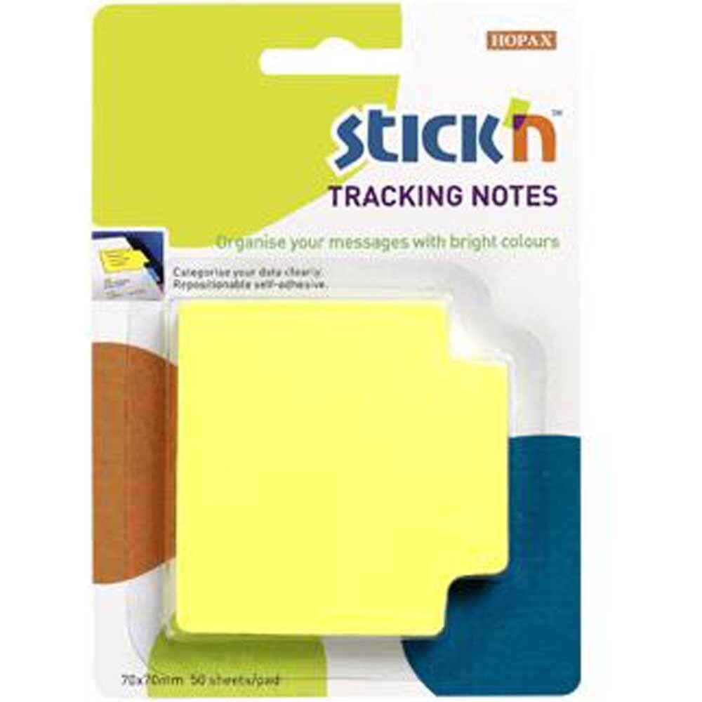 Hopax Stıckn Yapışkanlı Not Kağıdı Trackıng 50 YP 70x70 Fosforlu Sarı